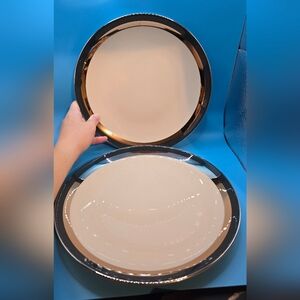 Set of 2 Gorham Fine China Contessa PLATINUM Dinner Plate Vintage MCM